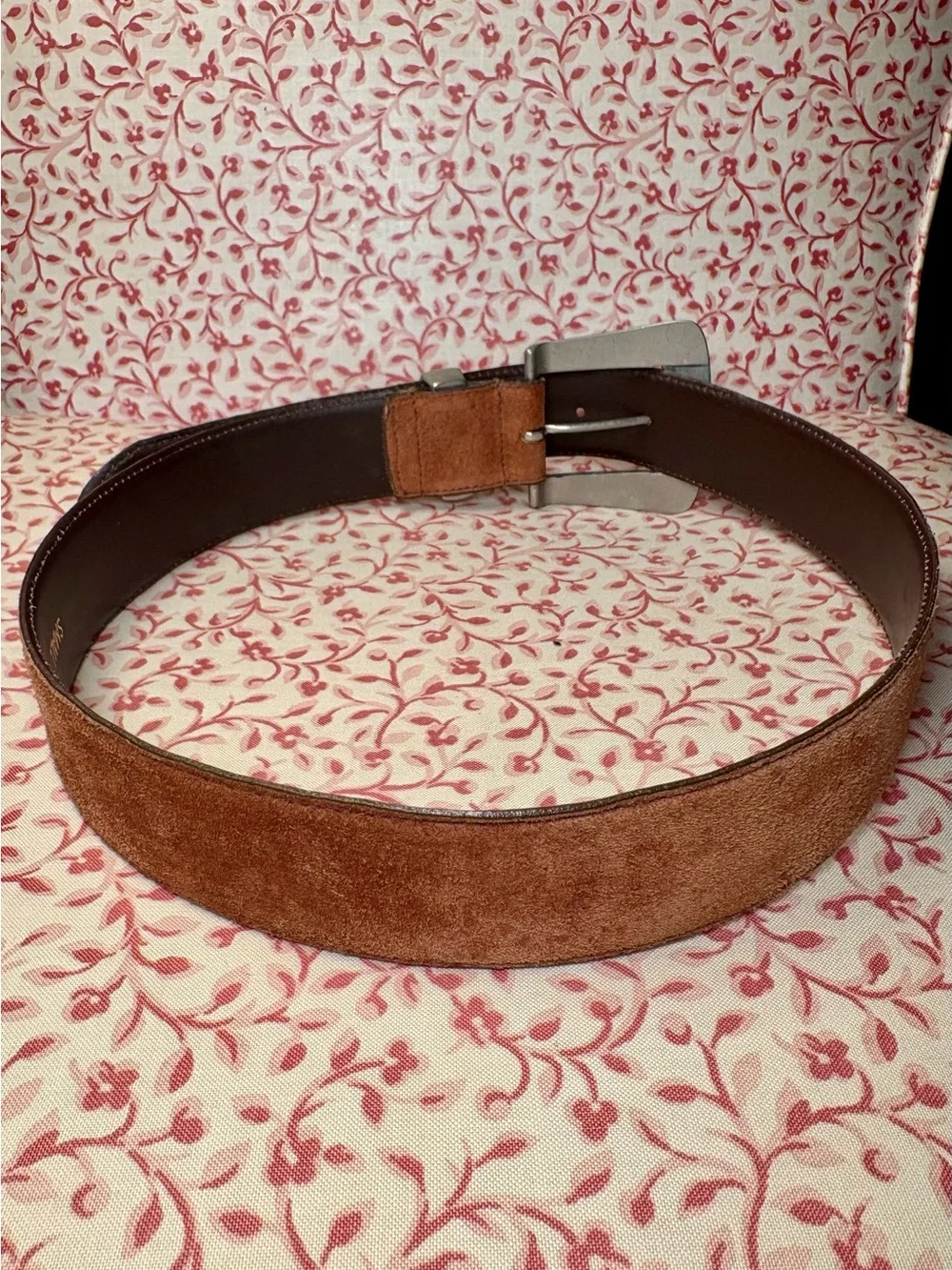 Cipriani Vintage Women's Tan Suede Belt with Silver Buckle
